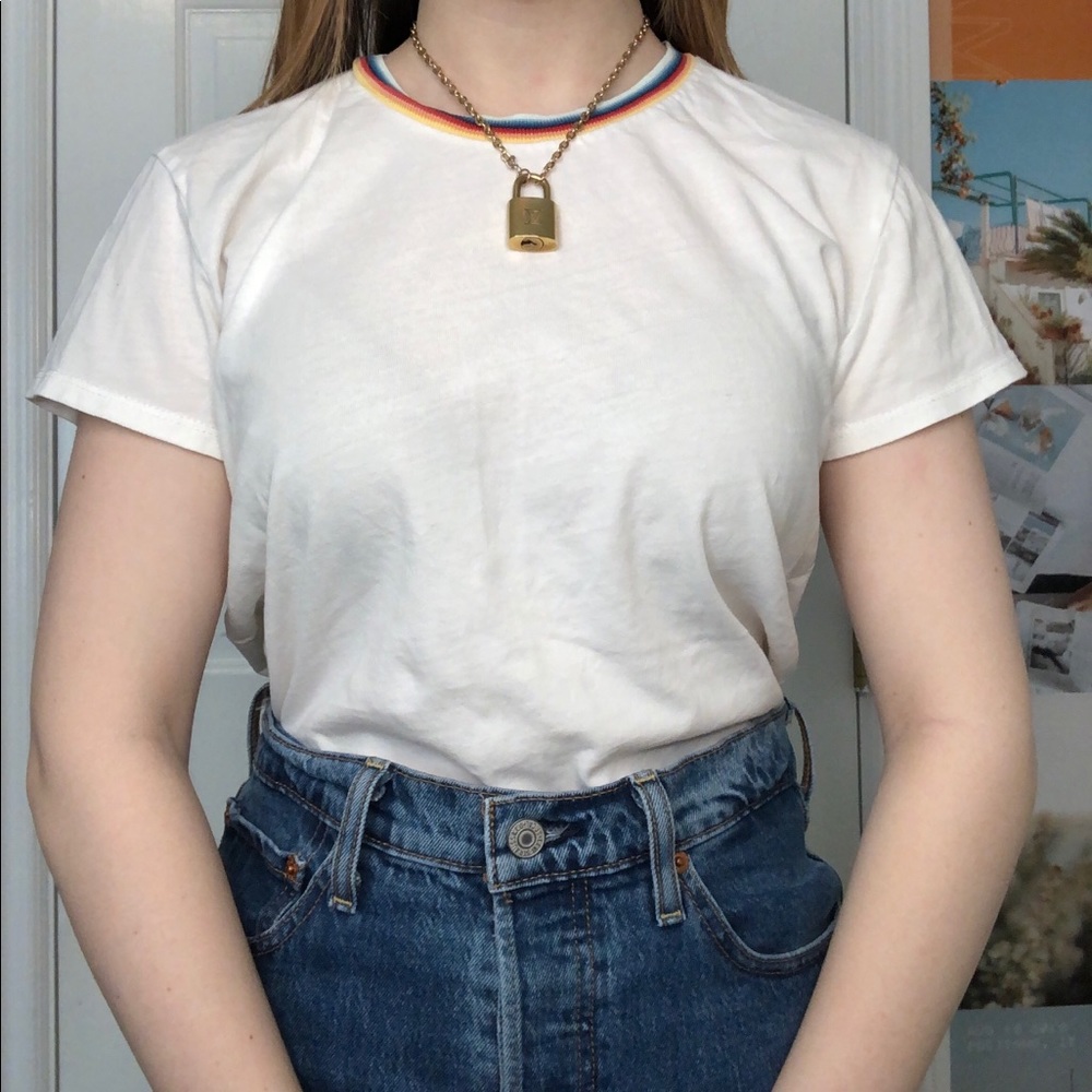 Rainbow collar brandy Melville tee